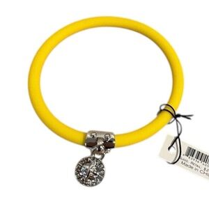 NWT Marc by Marc Jacobs Tubular Rubber Bracelet with Silver Charm - Yellow